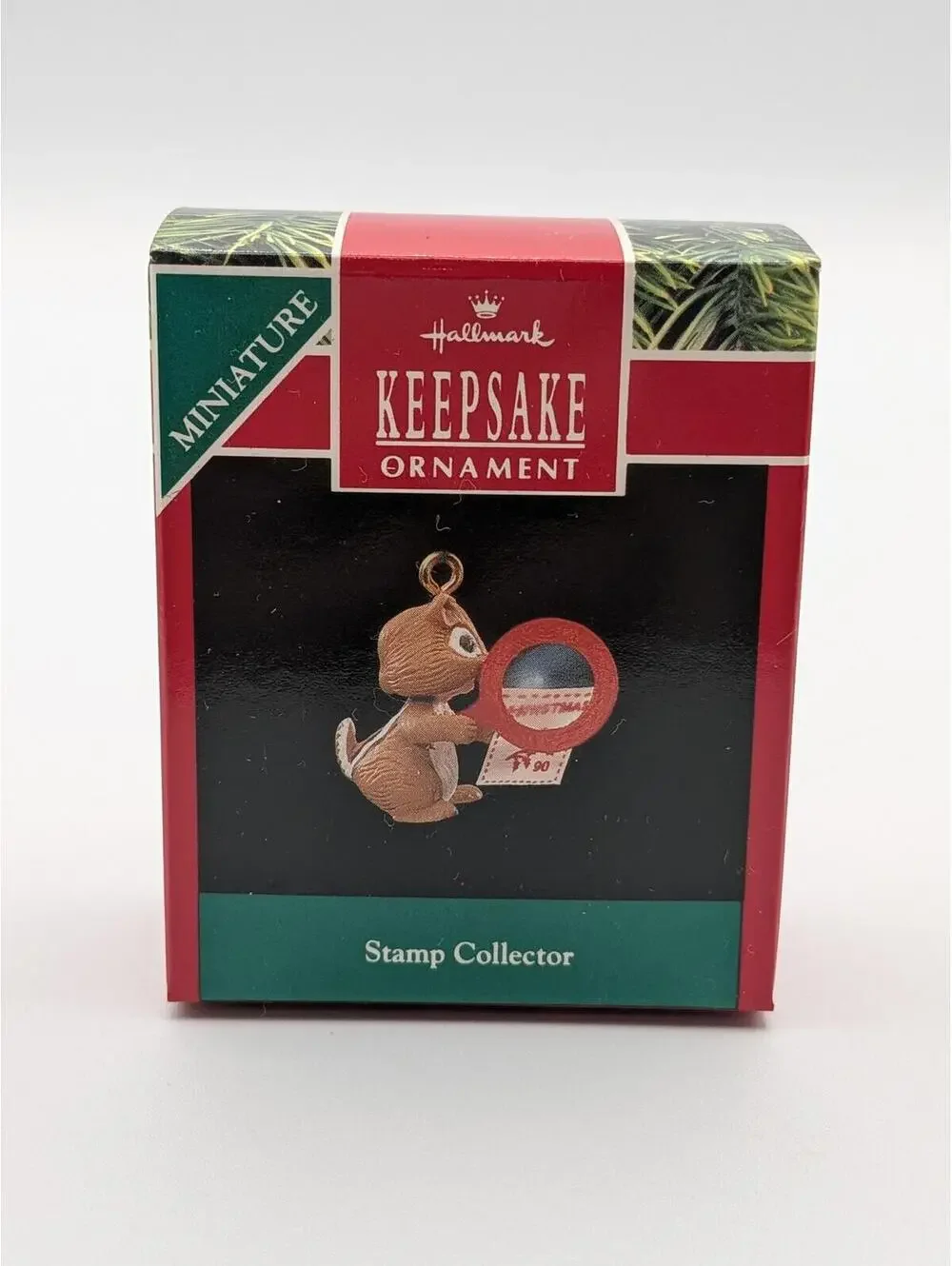 Hallmark Keepsake Stamp Collector Miniature Ornament 1990, New in Box